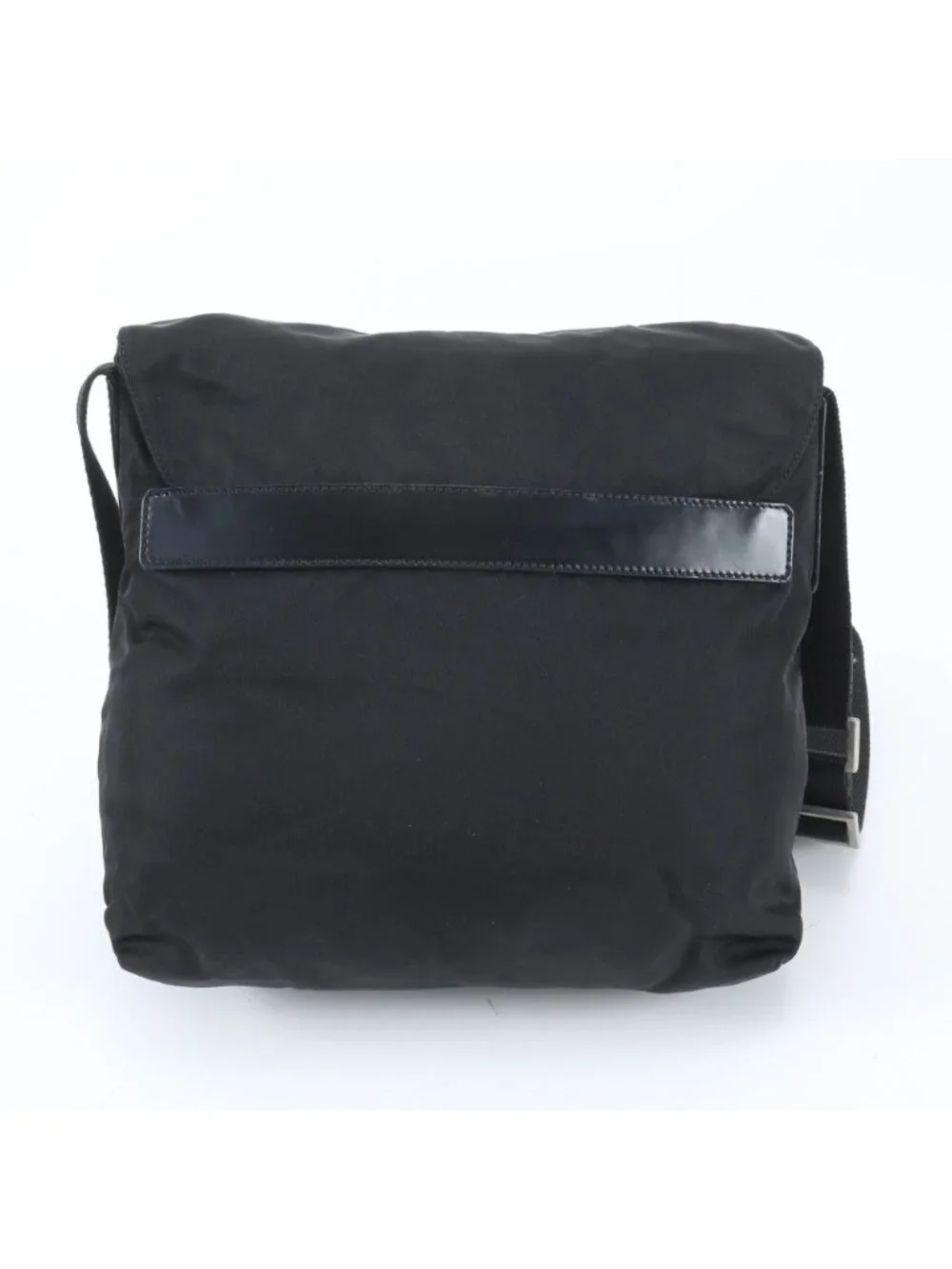 Prada Tessuto Nylon Triangle Logo Leather Shoulder Bag Crossbody Messenger